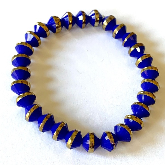 The girl with kaleidoscope eyes Jewelry - Cobalt Blue Czech Glass Bracelet